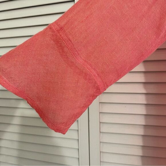 Eileen Fisher Coral Button Front Linen
Shirt/Dress Sz-M - Picture 5 of 9